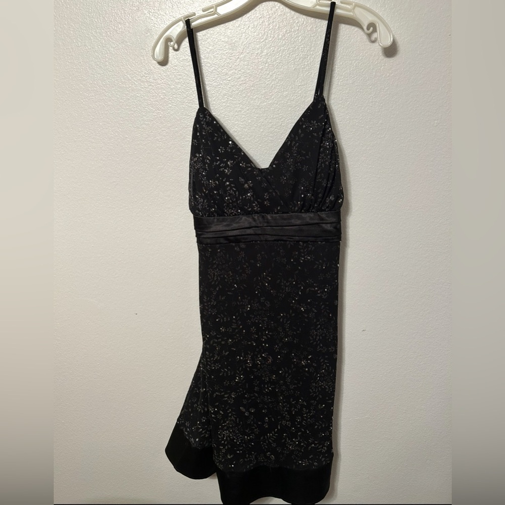 Vintage 90s Taboo Black Celestial Slip Dress Empire Waist Midi Dark Witchy Y2K